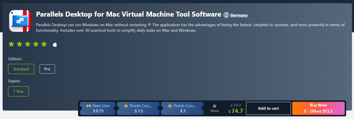APSGO Store Parallels Desktop Discount Purchase - Genuine software deals